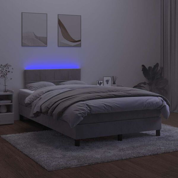 vidaXL vil&aacute;gossz&uuml;rke b&aacute;rsony rug&oacute;s &eacute;s LED-es &aacute;gy matraccal 120x190 cm