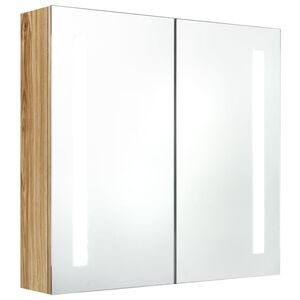 vidaXL t&ouml;lgysz&iacute;nű LED-es t&uuml;kr&ouml;s f&uuml;rdőszobaszekr&eacute;ny 62 x 14 x 60 cm
