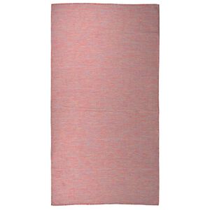 vidaXL piros lapos sz&ouml;v&eacute;sű k&uuml;lt&eacute;ri szőnyeg 80 x 150 cm