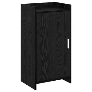 vidaXL Cipőszekr&eacute;ny t&aacute;rol&oacute;val Fekete T&ouml;lgy 48 x 36 x 92 cm Szerelt Fa