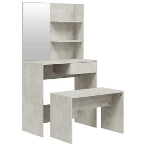 vidaXL betonsz&uuml;rke sz&iacute;nű f&eacute;s&uuml;lk&ouml;dőasztal-szett 74,5 x 40 x 141 cm