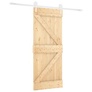 vidaXL Cs&uacute;sz&oacute; ajt&oacute; 80 x 210 cm T&ouml;m&ouml;r Fenyőfa Term&eacute;szetes &eacute;s Feh&eacute;r