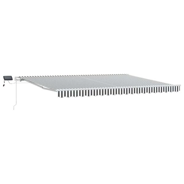 vidaXL antracitsz&uuml;rke-feh&eacute;r LED-es k&eacute;zi napellenző 450 x 300 cm