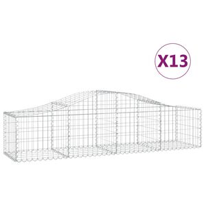 vidaXL 13 db &iacute;ves horganyzott vas gabion kos&aacute;r 200x50x40/60 cm