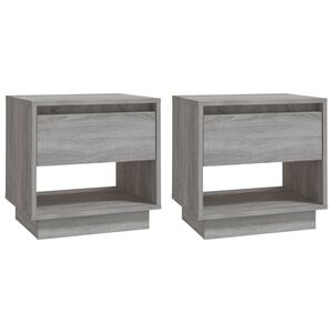 vidaXL 2 db sz&uuml;rke sonoma sz&iacute;nű szerelt fa &eacute;jjeliszekr&eacute;ny 45x34x44 cm
