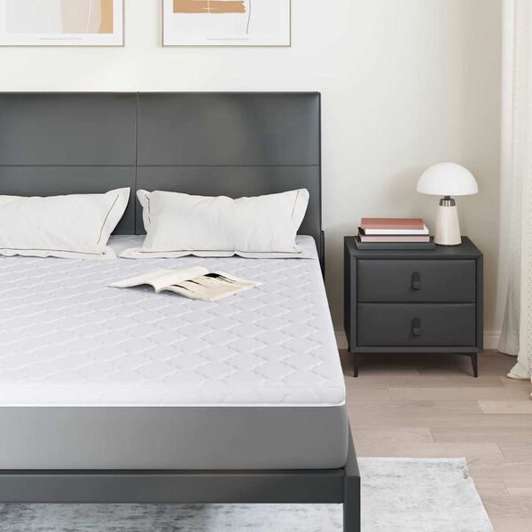 vidaXL K&oacute;kusz Topper Feh&eacute;r 140 x 190 cm Jacquard Sz&ouml;vet