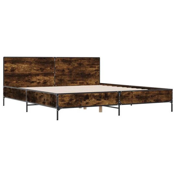 vidaXL f&uuml;st&ouml;s t&ouml;lgy sz&iacute;nű szerelt fa &eacute;s f&eacute;m &aacute;gykeret 200 x 200 cm