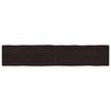 vidaXL s&ouml;t&eacute;tbarna kezelt t&ouml;m&ouml;r asztallap 200x40x(2-4) cm
