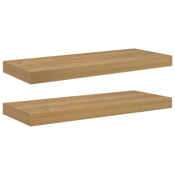 vidaXL Falpolc Falra szerelhető 2 pcs Barna 50 x 23 x 4 cm Faanyag