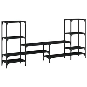 vidaXL fekete szerelt fa TV-szekr&eacute;ny 206,5x28,5x95 cm