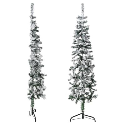 vidaXL hópelyhes vékony fél műkarácsonyfa állvánnyal 120 cm