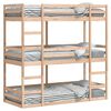 vidaXL t&ouml;m&ouml;r fenyőfa h&aacute;romszintes &aacute;gy 75 x 190 cm