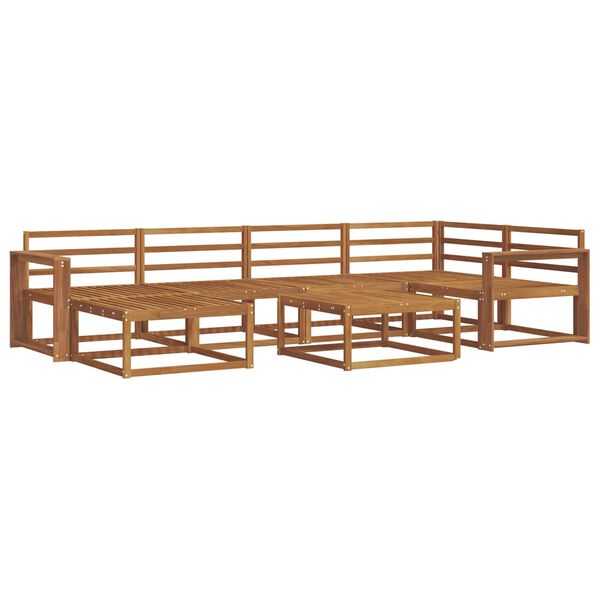 vidaXL K&uuml;lt&eacute;ri kanap&eacute; szett 7 pcs Term&eacute;szetes T&ouml;m&ouml;r Ak&aacute;cfa