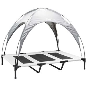 vidaXL Kutyafekhely Ez&uuml;st Sz&uuml;rke 122 x 93 x 106,5 cm Ac&eacute;l