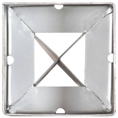 vidaXL 2 db ezüstszínű horganyzott acél kerítéstüske 9 x 9 x 90 cm