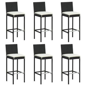 vidaXL 6 db fekete polyrattan b&aacute;rsz&eacute;k p&aacute;rn&aacute;val