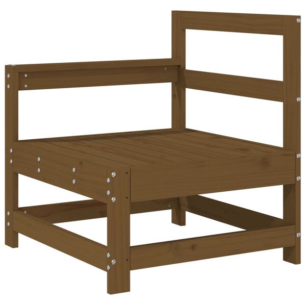 vidaXL 7 r&eacute;szes m&eacute;zbarna t&ouml;m&ouml;r fenyőfa kerti &uuml;lőgarnit&uacute;ra