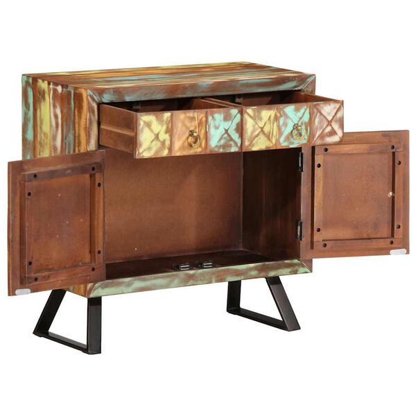 vidaXL t&ouml;bbsz&iacute;nű t&ouml;m&ouml;r &uacute;jrahasznos&iacute;tott fa fi&oacute;kos szekr&eacute;ny 70x35x70 cm