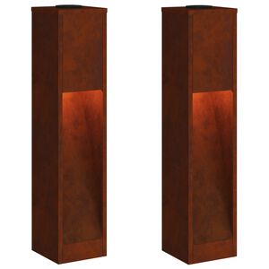 vidaXL Napelemes LED &Uacute;tjelző L&aacute;mpa 2 db Meleg feh&eacute;r 18 x 18 x 80 cm