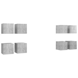vidaXL 8 db betonsz&uuml;rke falra szerelhető TV-szekr&eacute;ny 30,5 x 30 x 30 cm