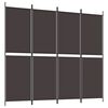 vidaXL 4 paneles barna sz&ouml;vet parav&aacute;n 200x180 cm