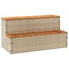 vidaXL pezsgőf&uuml;rdő l&eacute;pcső b&eacute;zs 100x50x50,5 cm polyrattan &eacute;s ak&aacute;cfa