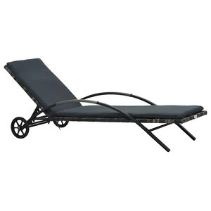 vidaXL Napoz&oacute;&aacute;gy p&aacute;rn&aacute;val &eacute;s kerekekkel polyrattan antracit