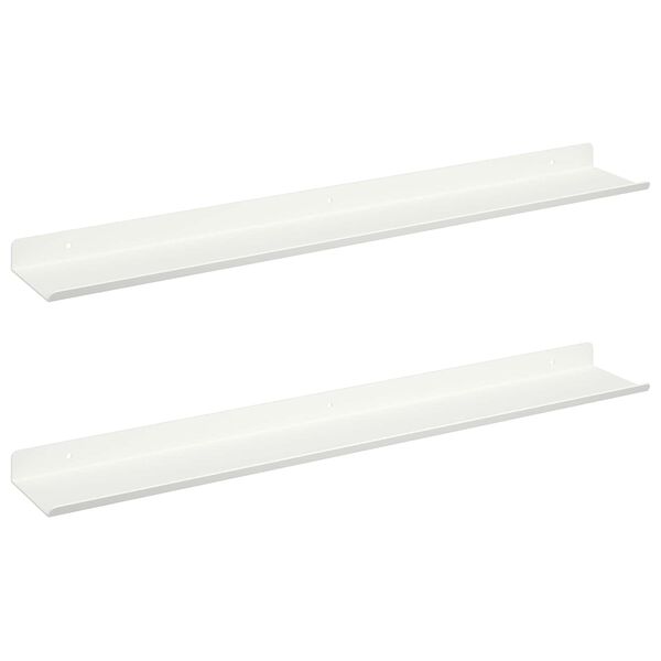 vidaXL Lebegő polc Falra szerelhető 2 pcs Feh&eacute;r 60 x 8,5 x 2,5 cm Ac&eacute;l