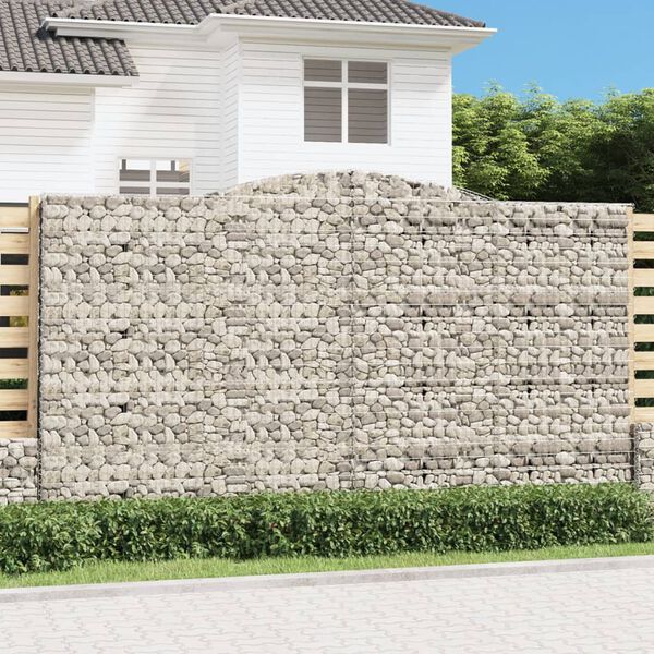 vidaXL 8 db &iacute;ves horganyzott vas gabion kos&aacute;r 400x50x220/240 cm
