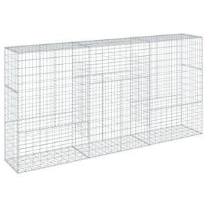 vidaXL horganyzott vas gabion kos&aacute;r fed&eacute;llel 300 x 50 x 150 cm