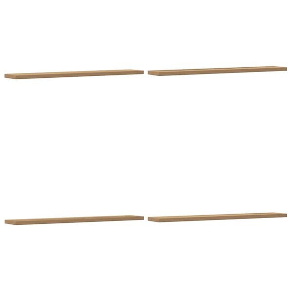 vidaXL 4 db k&eacute;zműves t&ouml;lgy sz&iacute;nű szerelt fa fali polc 60 x 20 x 1,5 cm