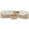 vidaXL Kanap&eacute; Szett 8 db Beige &eacute;s Kr&eacute;msz&iacute;nű Poli rattan &eacute;s ac&eacute;l