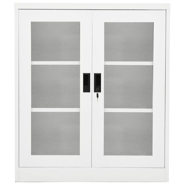 vidaXL feh&eacute;r ac&eacute;l irodai szekr&eacute;ny 90 x 40 x 105 cm