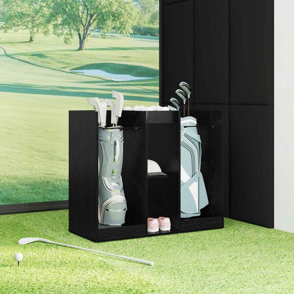 vidaXL Golf Szekr&eacute;ny Egysz&iacute;nű Fekete t&ouml;lgy 102 x 45 x 85,5 cm