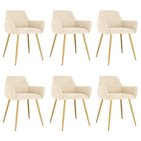 vidaXL 6 db kr&eacute;msz&iacute;nű b&aacute;rsony &eacute;tkezősz&eacute;k