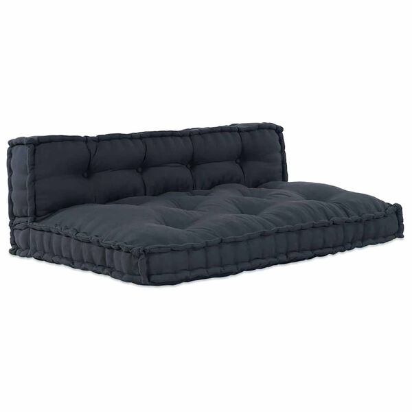 vidaXL Pallet Sofa P&aacute;rna 2 pcs Antracitsz&uuml;rke 120 x 80 x 38 cm Sz&ouml;vet