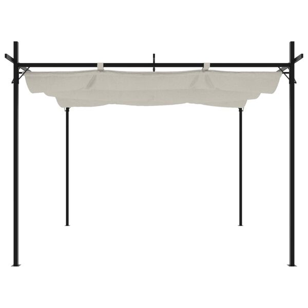 vidaXL kr&eacute;msz&iacute;nű pergola beh&uacute;zhat&oacute; tetővel 295 x 292 x 230 cm