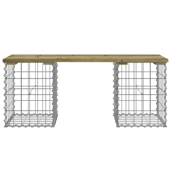 vidaXL impregn&aacute;lt fenyőfa gabion kerti pad 103 x 31 x 42 cm