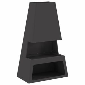 vidaXL Tűzgy&uacute;jt&oacute; t&aacute;l Fekete 60 x 35 x 100 cm Időj&aacute;r&aacute;s&aacute;ll&oacute; ac&eacute;l