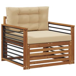 vidaXL K&uuml;lt&eacute;ri kanap&eacute; T&ouml;m&ouml;r ak&aacute;cfa &eacute;s poli&eacute;szter Term&eacute;szetes &eacute;s b&eacute;zs