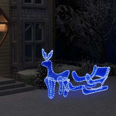 vidaXL karácsonyi rénszarvasos-szános hálós díszvilágítás 432 LED-del