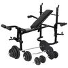 vidaXL s&uacute;lyz&oacute;pad &aacute;llv&aacute;nnyal, egykezes &eacute;s k&eacute;tkezes s&uacute;lyz&oacute;szettel 120 kg