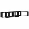 vidaXL Falpolcok 4 db Fekete t&ouml;lgy 80 x 15 x 26 cm Szerelt Fa