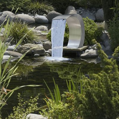 Kerti rozsdamentes acél vízesés medence-szökőkút 45 x 30 x 60 cm