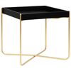 vidaXL fekete &eacute;s aranysz&iacute;nű MDF kisasztal 38 x 38 x 38,5 cm