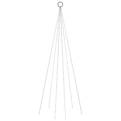 vidaXL karácsonyfa zászlórúdon 108 meleg fehér LED-del 180 cm