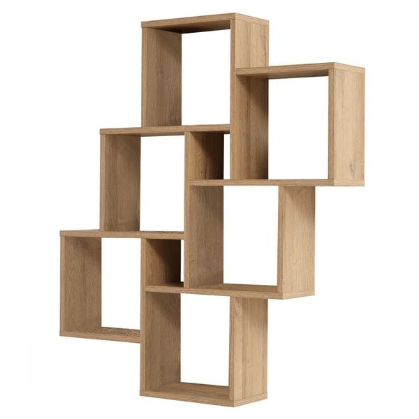 FMD antik tölgy falra szerelhető 8 rekeszes polc