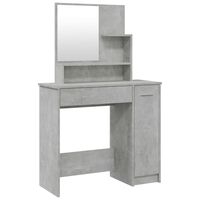 vidaXL betonszürke fésülködőasztal tükörrel 86,5 x 35 x 136 cm