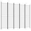 vidaXL feh&eacute;r 5 paneles parav&aacute;n 250x200 cm sz&ouml;vet