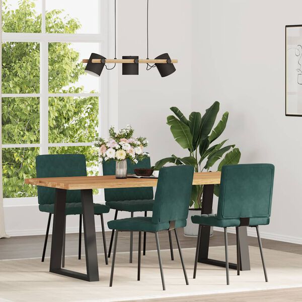 vidaXL 4 db sötétzöld bársony étkezőszék